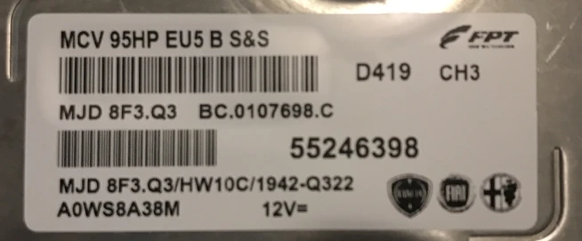 55246398 MJD 8F3.Q3 centralina do motor Fiat Qubo 1.3 Multijet – vista adicional