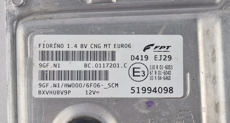 51994098 9GF.N1 centralina do motor Fiat Fiorino 1.4 CNG – vista adicional