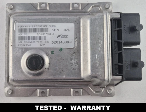 Etiqueta de la centralita de motor Magneti Marelli 9GF.TK 52014008 para Ford Ka 1.2 GLP