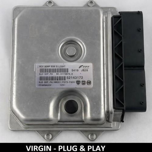 Centralita de motor Fiat 1.3 Multijet 52143172 MJD 9DF.FA Virgin Plug & Play – vista de la etiqueta