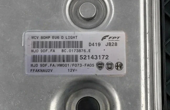 Centralina motore Fiat 1.3 Multijet 52143172 MJD 9DF.FA Virgin Plug &amp; Play – vista frontale