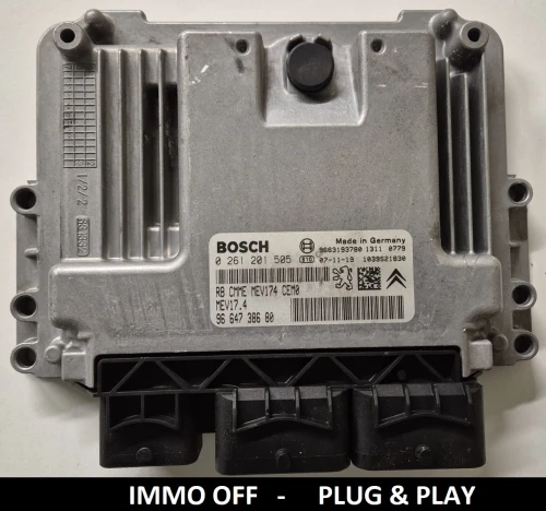 0261201505 9664738680 centralina motore Bosch MEV17.4 Peugeot Citroën 1.4 / 1.6 IMMO OFF
