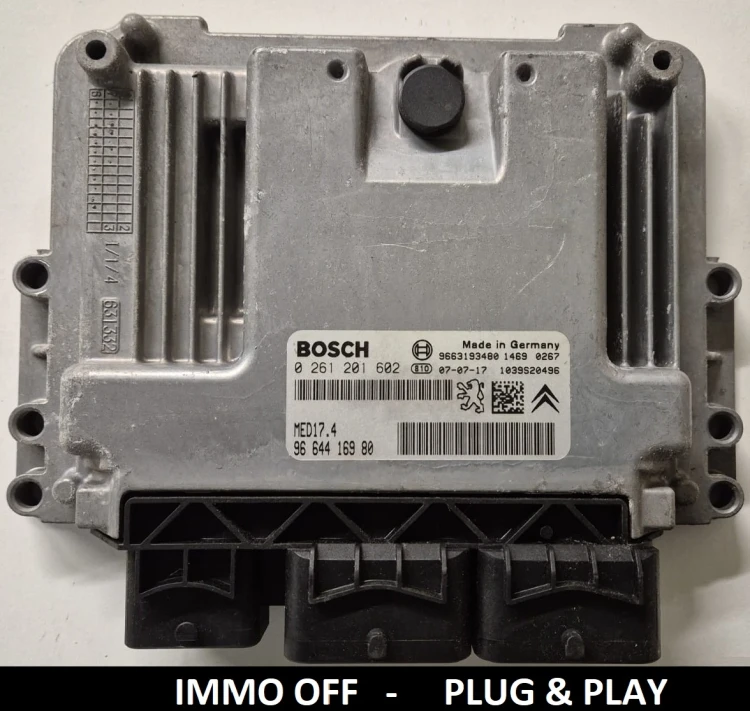 calculateur moteur Bosch MED17.4 0261201602 9664416980 Peugeot Citroën 1.6 IMMO OFF Plug &amp;amp;amp; Play