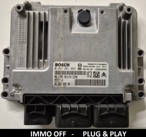 0261201863 9666235880 Motorsteuergerät Bosch MEV17.4 Peugeot Citroën 1.4 / 1.6 IMMO OFF