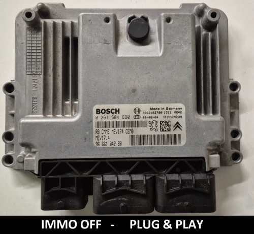 0261S04690 9666104280 calculateur moteur Bosch MEV17.4 Peugeot Citroën 1.4 / 1.6 IMMO OFF