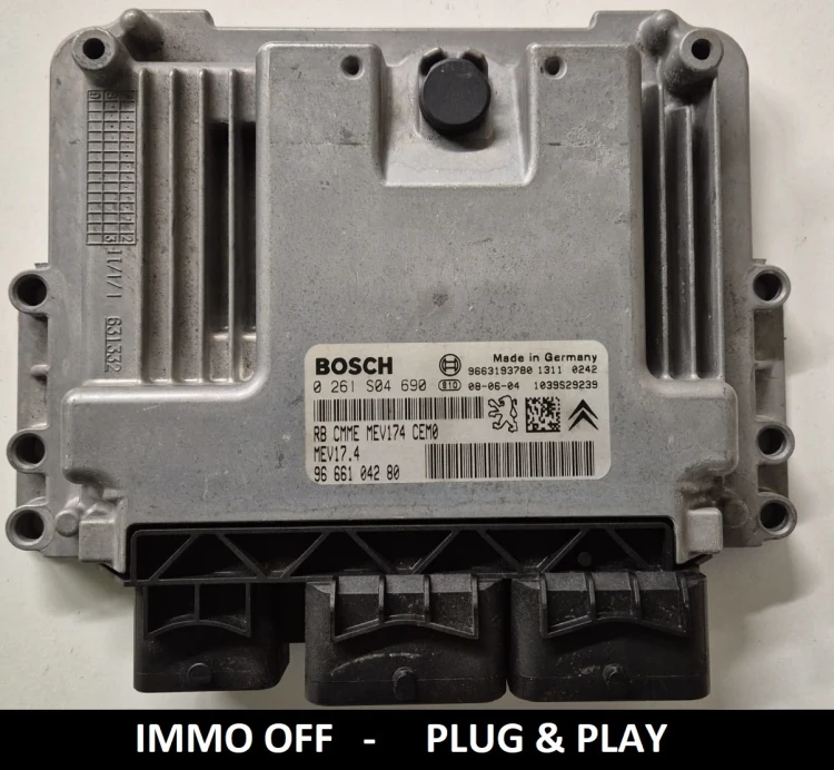 0261S04690 9666104280 calculateur moteur Bosch MEV17.4 Peugeot Citroën 1.4 / 1.6 IMMO OFF