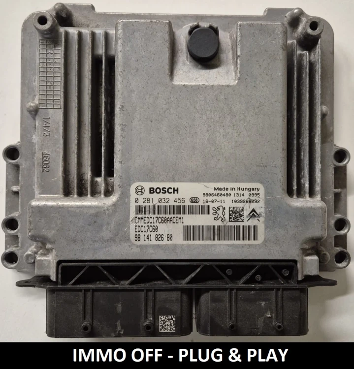 0281032456 9814182680 centralina motore Bosch EDC17C60 Peugeot Citroën Opel 1.6 Diesel IMMO OFF