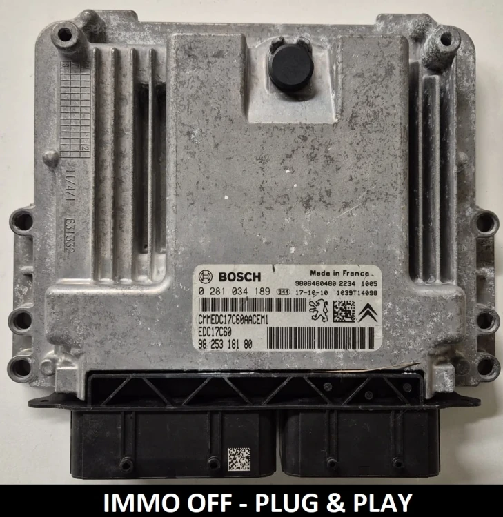 0281034189 9825318180 centralina motore Bosch EDC17C60 Peugeot Citroën Opel IMMO OFF
