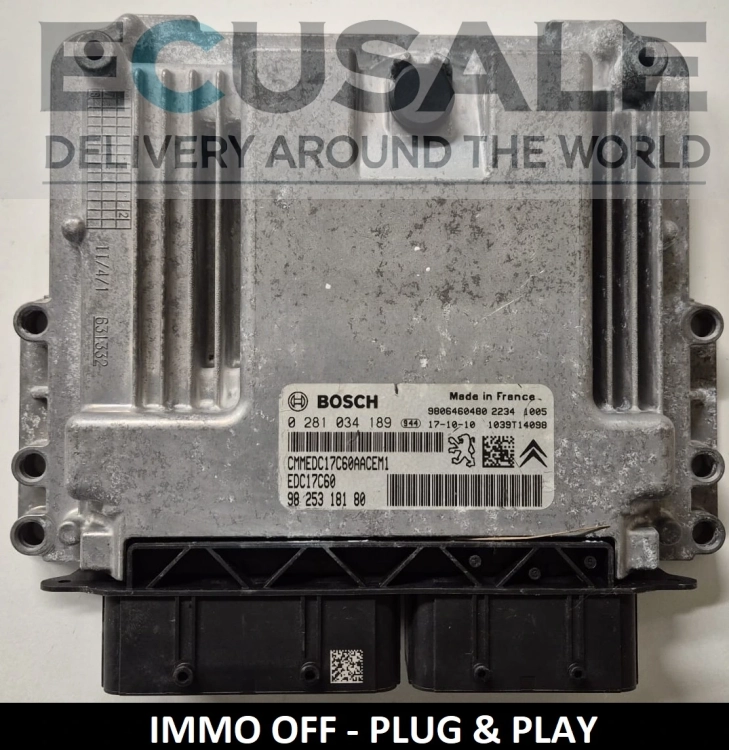 ECU PEUGEOT CITROEN 0281034189 EDC17C60 CALCULATEUR