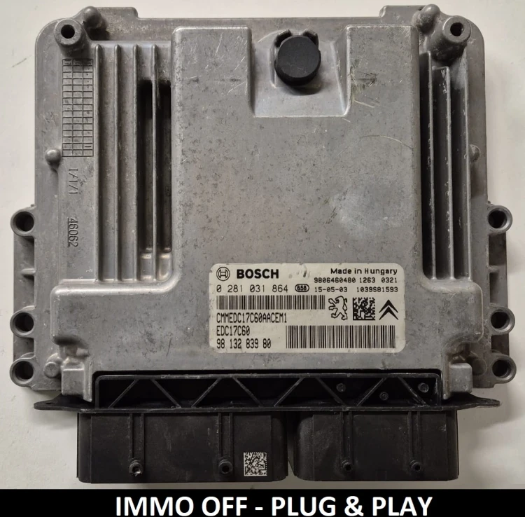 0281031864 9813283980 centralina do motor Bosch EDC17C60 Peugeot Citroën Opel IMMO OFF