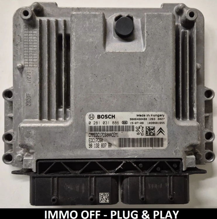 0281031886 9813283780 centralina motore Bosch EDC17C60 Peugeot Citroën Opel IMMO OFF