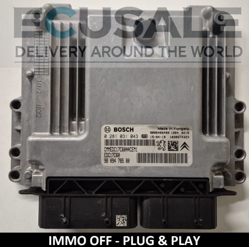 ecu PEUGEOT 1.6 HDI 9809478580 0281031043 Centralita