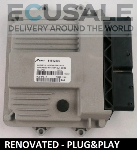 Calculateur Moteur Rénové FIAT 51812866 MJD6F3.H1 HW03P – Unité Bosch pour Moteur 1.3