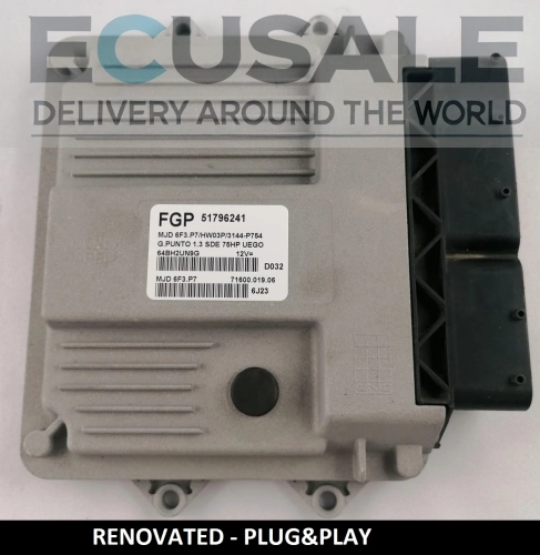 Calculateur Moteur Rénové FIAT 51796241 MJD6F3.P7 HW03P – Unité Bosch pour 1.3 Multijet