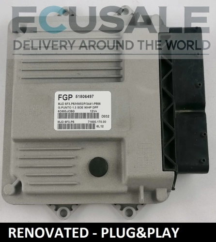 CALCULATEUR MOTEUR RÉNOVÉ FIAT 51806497 MJD6F3.P5 HW03P Plug &amp; Play pour moteurs 1.3