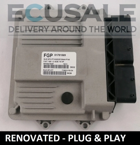 RENOVIERT Motorsteuergerät Fiat 1.3 51781569 MJD6F3.P7 HW03P – Plug   Play, keine Programmierung nötig