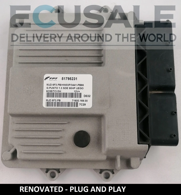 CENTRALITA DE MOTOR RENOVADO FIAT 51795231 MJD6F3.PB HW03P para motor 1.3 Multijet – Plug &amp; Play, sin programación