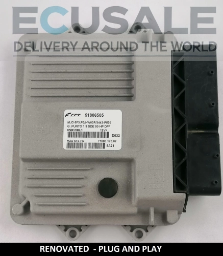 RENOVIERT Motorsteuergerät Fiat 1.3 51806505 MJD6F3.P5 HW03P Plug&amp;amp;Play – Keine Programmierung erforderlich