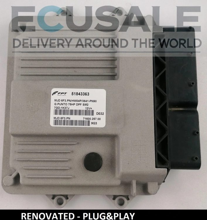 Centralita de motor para FIAT Grande Punto 51843363 MJD6F3.PN VIRGEN – conecta y conduce