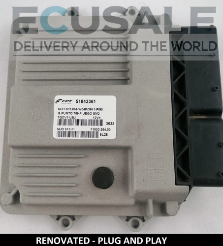 RENOVIERT Motorsteuergerät Fiat 1.3 51843361 MJD6F3.PI HW04P – Plug &amp;amp; Go, keine Programmierung nötig