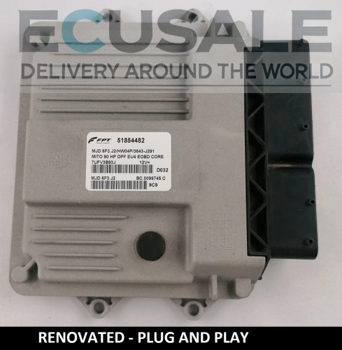 CALCULATEUR MOTEUR RÉNOVÉ FIAT 51854482 MJD6F3.J2 HW04P – Bosch Plug and Play 1.3 Multijet pour Punto 500 Panda Fiorino Qubo