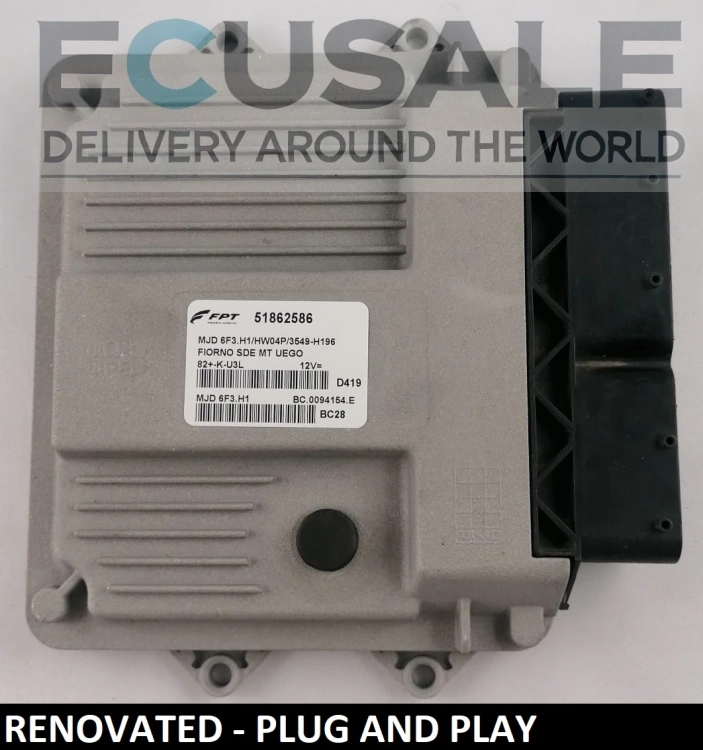 CALCULATEUR MOTEUR RÉNOVÉ FIAT 51862586 MJD6F3.H1 HW04P – Bosch Plug and Play 1.3 Multijet pour Punto Panda Doblo Fiorino Qubo