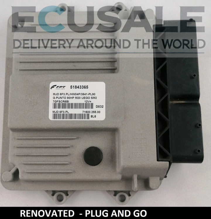 CENTRALITA DE MOTOR RENOVADO FIAT 51843365 MJD6F3.PL HW04P – Bosch Plug and Play 1.3