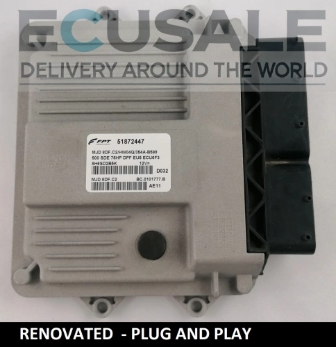 Centralita de motor para Fiat 500 1.3 – 51872447 MJD8DF.C2 – VIRGEN Plug and Play
