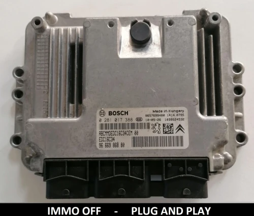 0281017388 9666986880 centralina do motor Bosch EDC16C34 Peugeot Citroën 1.4 / 1.6 HDi IMMO OFF