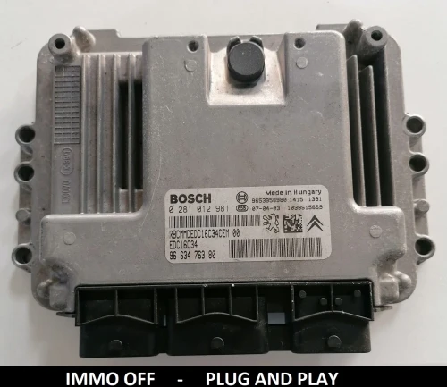 0281012981 9663476380 calculateur moteur Bosch EDC16C34 Peugeot Citroën 1.4 / 1.6 HDi IMMO OFF