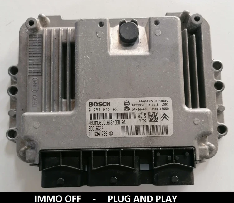 0281012981 9663476380 centralina motore Bosch EDC16C34 Peugeot Citroën 1.4 / 1.6 HDi IMMO OFF