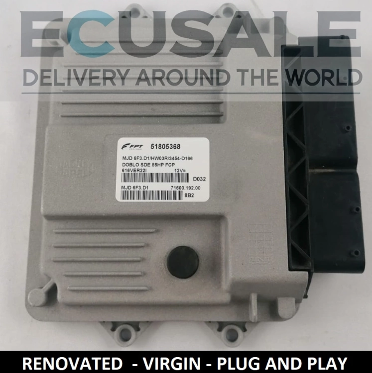 Calculateur moteur 51805368 MJD6F3D1 HW03R pour Fiat 1.3 – testé, Plug and Play, prêt à l’installation