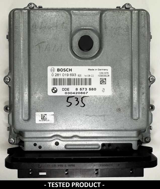 8573580 0281019693 calculateur moteur BMW 2.0 Diesel DDE8573580