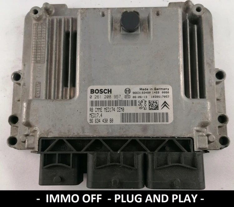 0261208957 9663443080 calculateur moteur Bosch MED17.4 Peugeot Citroën 1.6 IMMO OFF