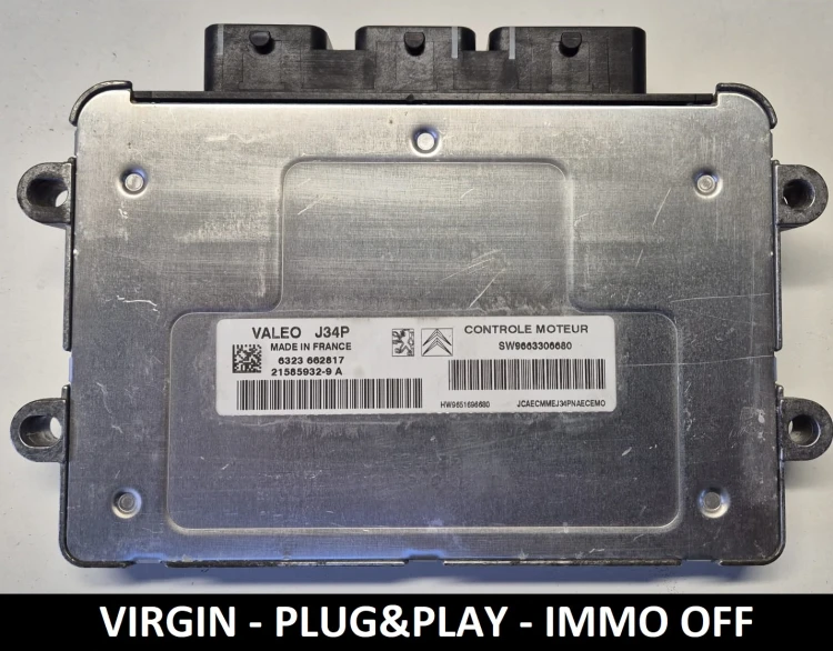 9663306680 21585932-9A calculateur moteur Valeo J34P Peugeot Citroën IMMO OFF