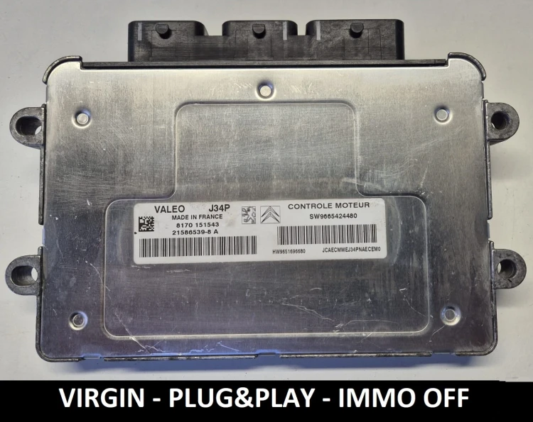 9665424480 21586539-8A centralina motore Valeo J34P Peugeot Citroën IMMO OFF