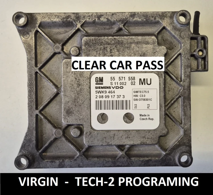 55571558 MU 5WK9464 centralina do motor Siemens Opel Astra / Zafira / Meriva gasolina Virgin