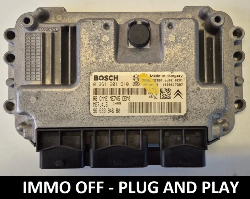 0261201610 9663394680 calculateur moteur Bosch ME7.4.5 Peugeot Citroën IMMO OFF