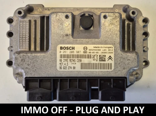 0261208907 9662227480 centralina motore Bosch ME7.4.5 Peugeot Citroën IMMO OFF