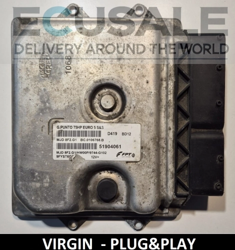 Calculateur moteur 51904061 MJD8F2.G1 pour Fiat Punto 1.3 – Plug-GO, conforme Euro 5, prêt à être installé