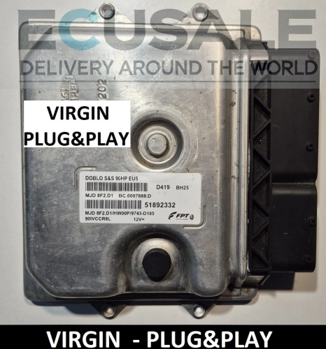Calculateur 51892332 MJD8F2D1 pour Fiat Doblo Combo 1.3 – calculateur VIRGIN Plug and Play – sans programmation