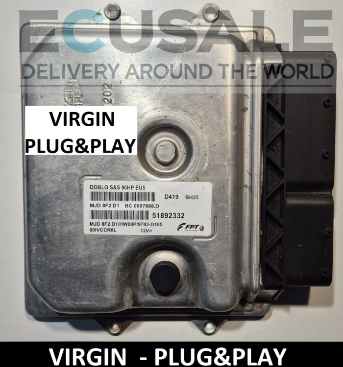 Calculateur 51892332 MJD8F2D1 pour Fiat Doblo Combo 1.3 – calculateur VIRGIN Plug and Play – sans programmation