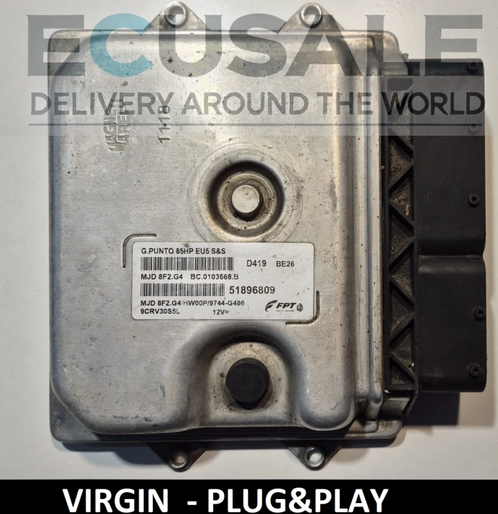 Calculateur moteur Fiat Punto 1.3 51896809 MJD8F2.G4 Euro 5 Plug-Play – Prêt à être installé