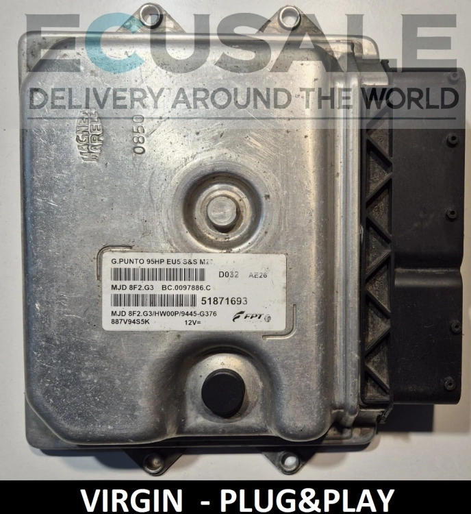 Calculateur moteur testé pour Fiat Punto 1.3 51871693 MJD8F2.G3 Euro 5 – Plug-Play, sans programmation
