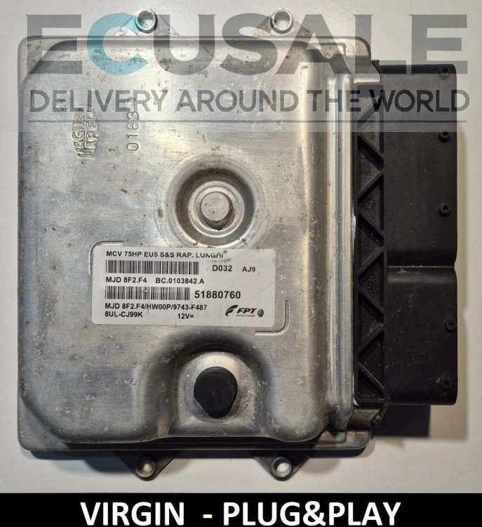 Calculateur moteur VIRGIN Fiat Fiorino 1.3 51880760 MJD8F2.F4 Euro 5 Plug and Play – prêt à l’installation