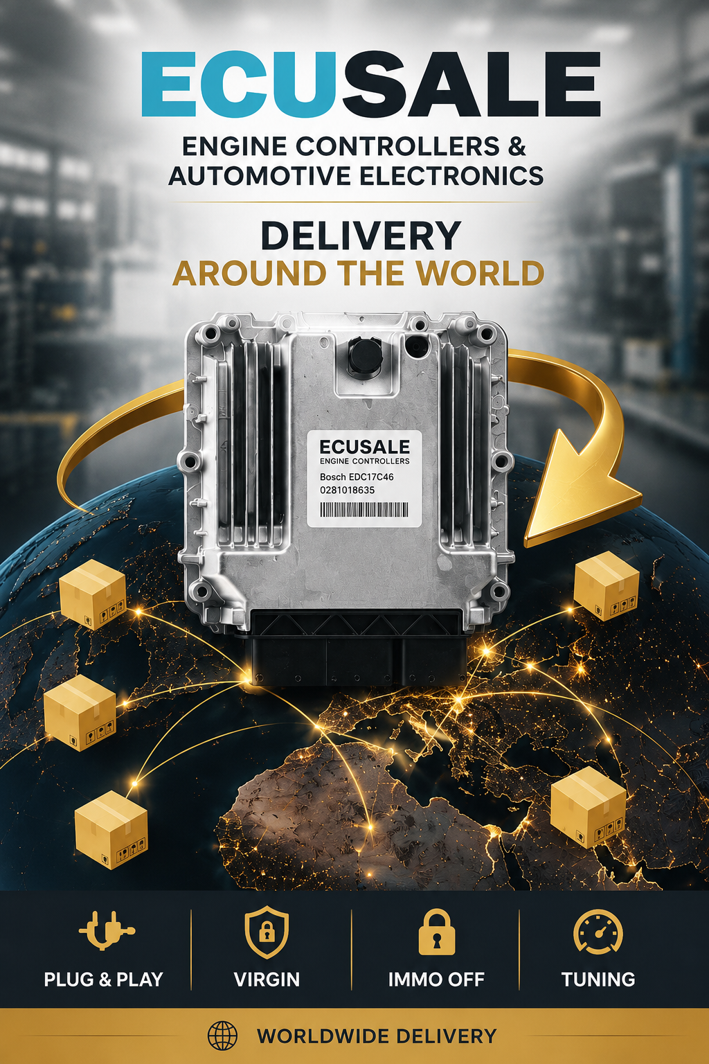 ECUSALE – centralitas de motor y electrónica automotriz con envío a todo el mundo, Plug & Play, VIRGIN, IMMO OFF y tuning